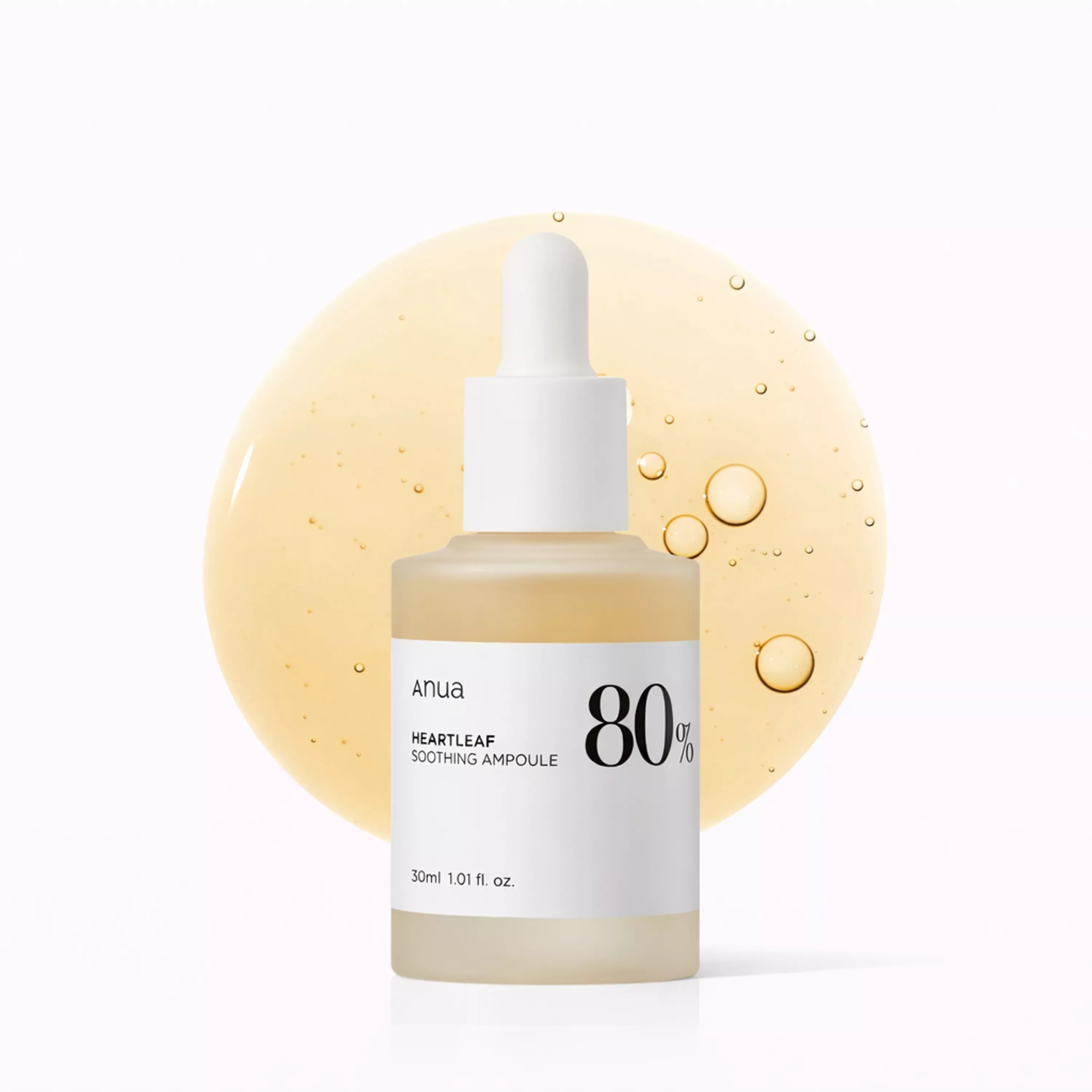 Заспокійлива ампула для обличчя з екстрактом хауютюнії 80% ANUA Heartleaf 80 Moisture Soothing Ampoule, 30 ml 