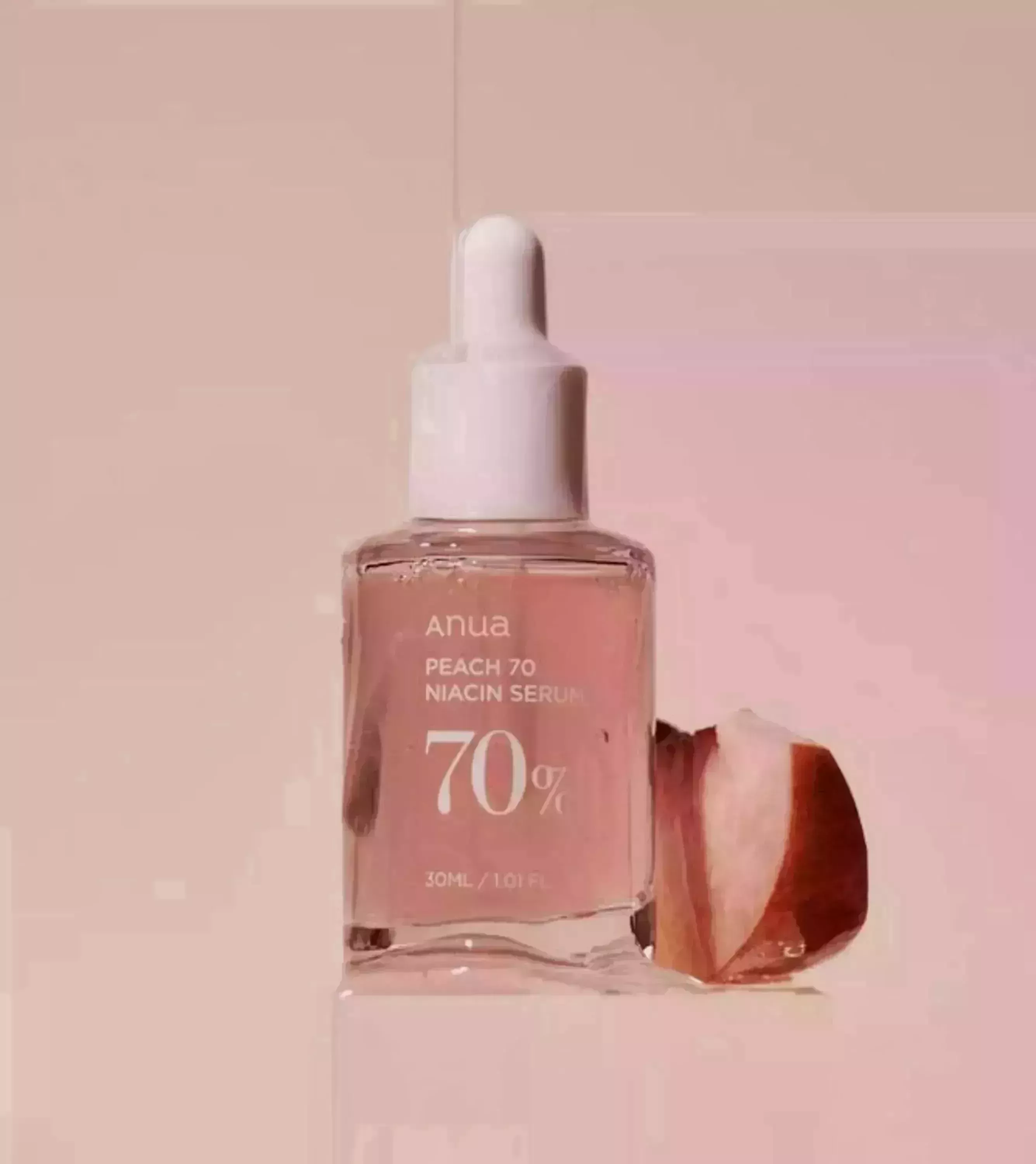 ANUA Peach 70 Niacin Serum – освітлююча сироватка з персиком і ніацинамідом 5%, 30 ml 