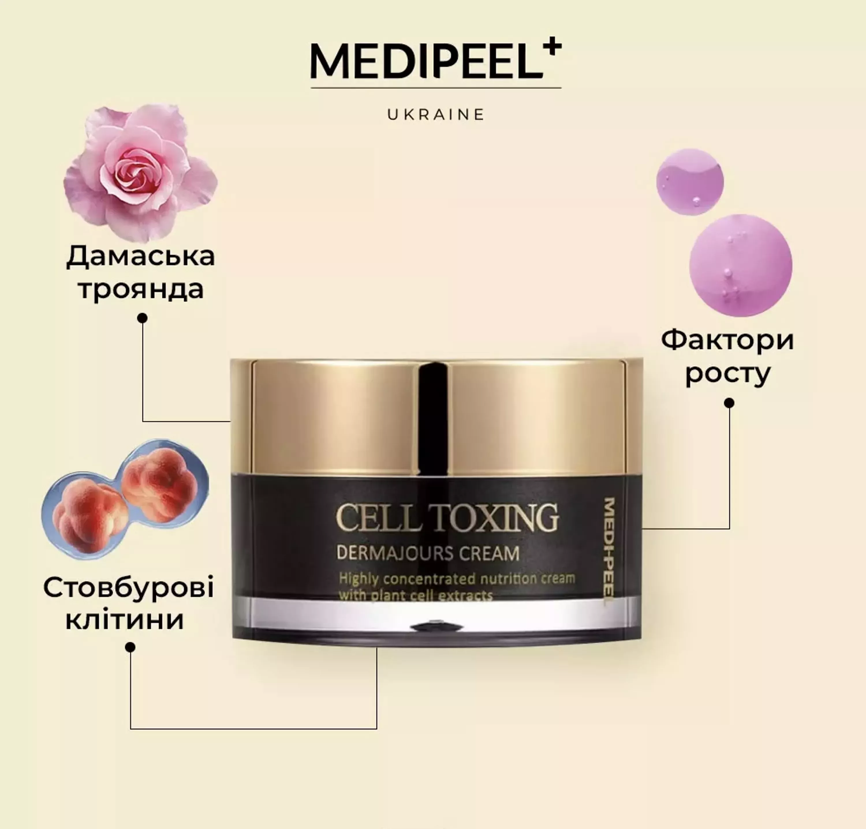 Омолоджуючий крем зі стовбуровими клітинами MEDI-PEEL Cell Tox Dermajou Cream, 50 мл 