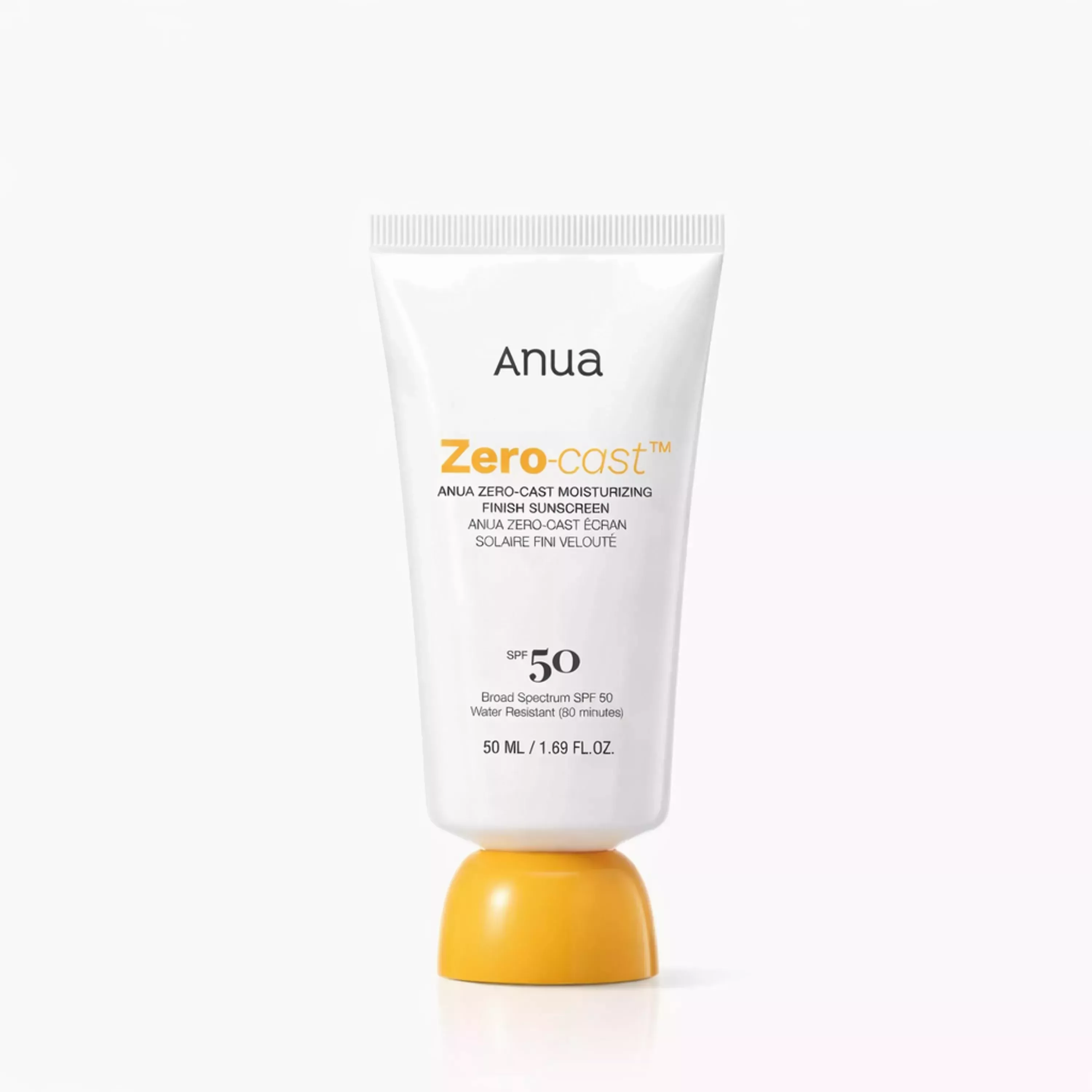Зволожуючий сонцезахисний крем без білих слідів ANUA Zero-cast Moisturizing Finish Sunscreen, 50 ml 
