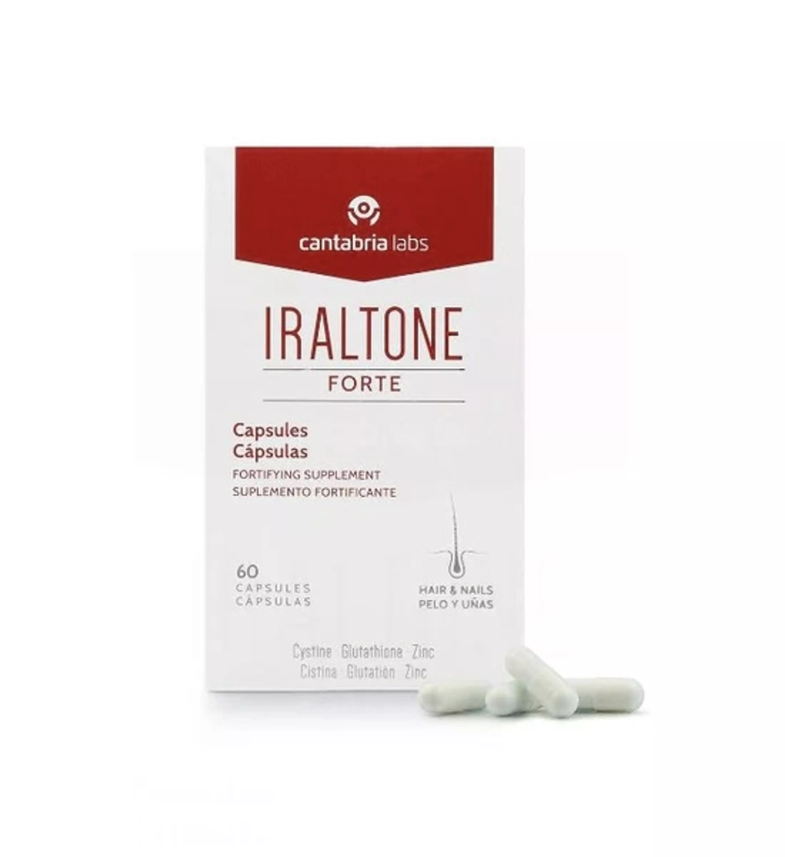 Капсули для зміцнення волосся та нігтів Cantabria Labs Iraltone Forte Capsules, 60 шт