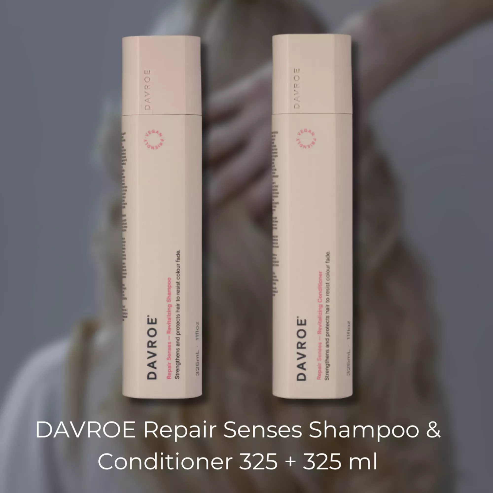 Відновлюючий шампунь та кондиціонер для пошкодженого волосся DAVROE REPAIR SENSES (325 ml + 325 ml) 