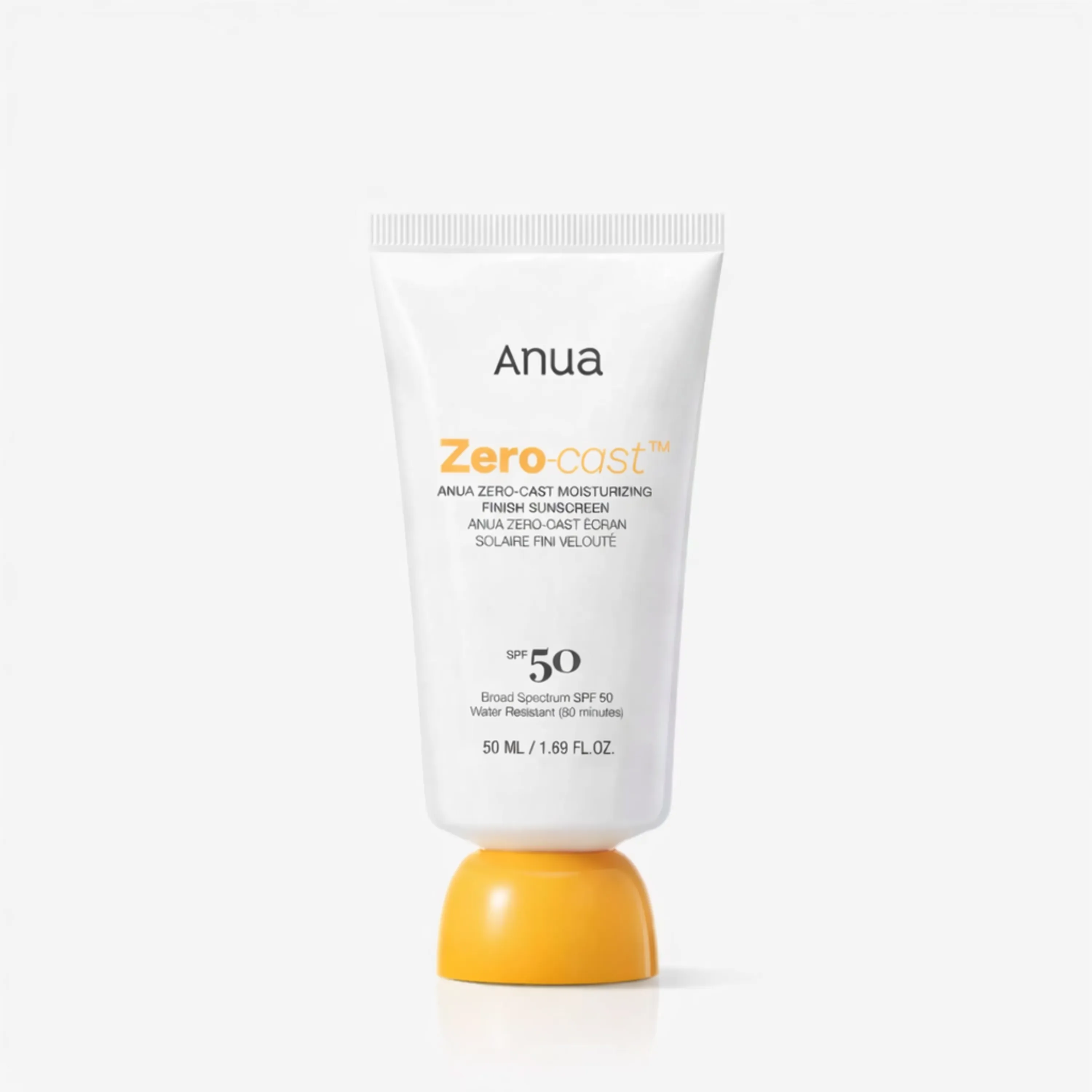 Зволожуючий сонцезахисний крем без білих слідів ANUA Zero-cast Moisturizing Finish Sunscreen, 50 ml 