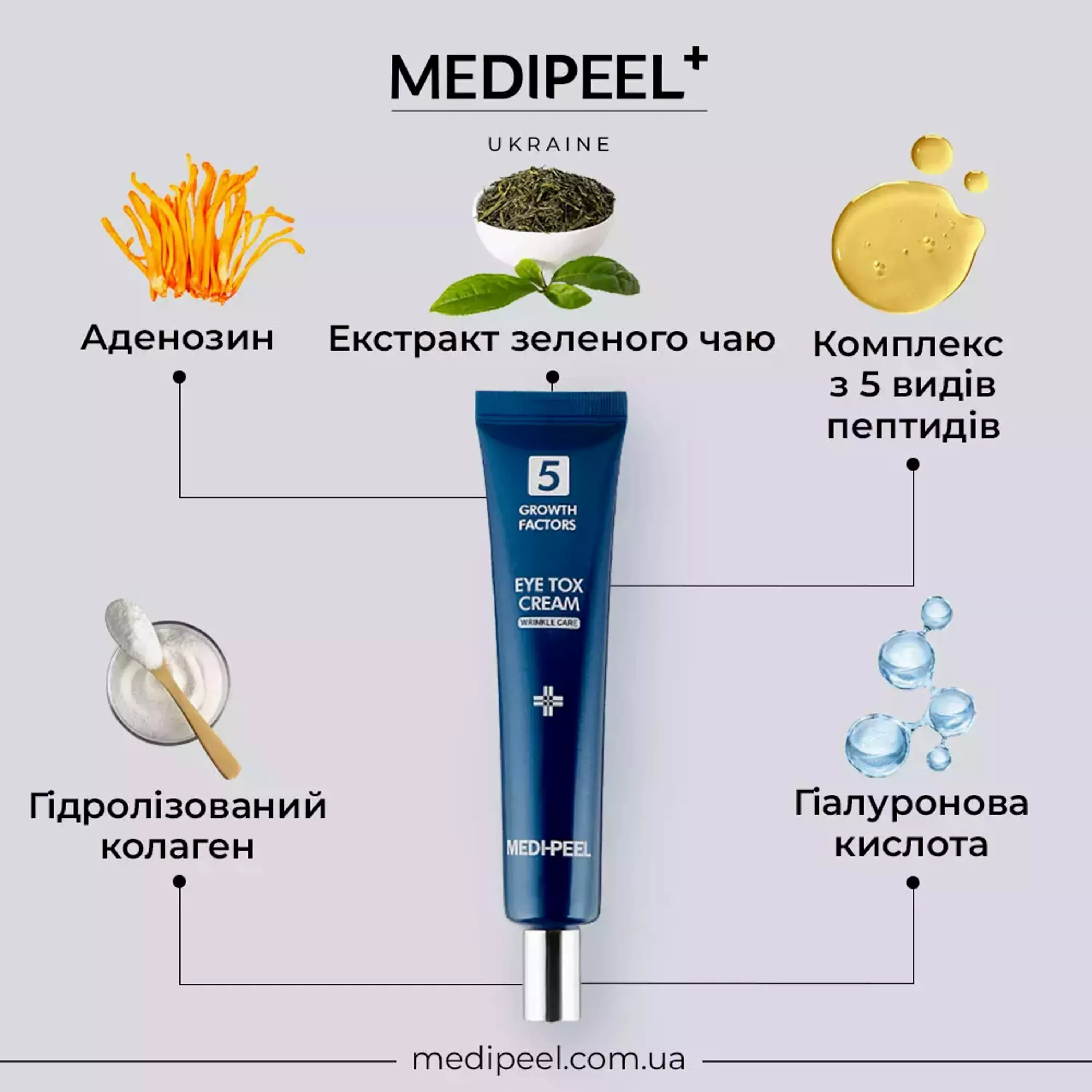 Омолоджуючий крем навколо очей Medi-Peel 5 Growth Factors Eye Tox Cream, 40 мл 