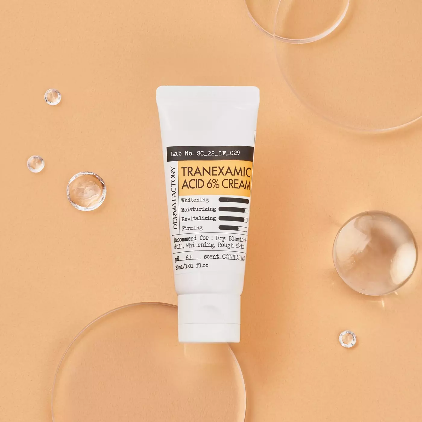 Крем для обличчя освітлювальний із транексамовою кислотою 6% Derma Factory Tranexamic Acid 6% Cream, 30 мл
