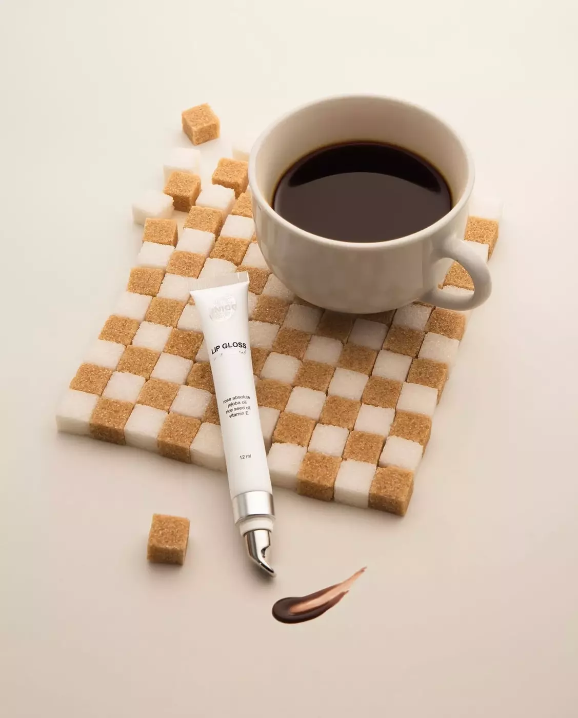 Блиск для губ з ментолом UNICO LIP GLOSS with menthol BROWNIE, 12 ml