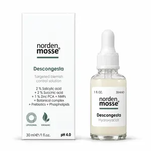 Сироватка для обличчя з саліциловою та бурштиновою кислотами Norden Mosse Descongesta, 30 мл