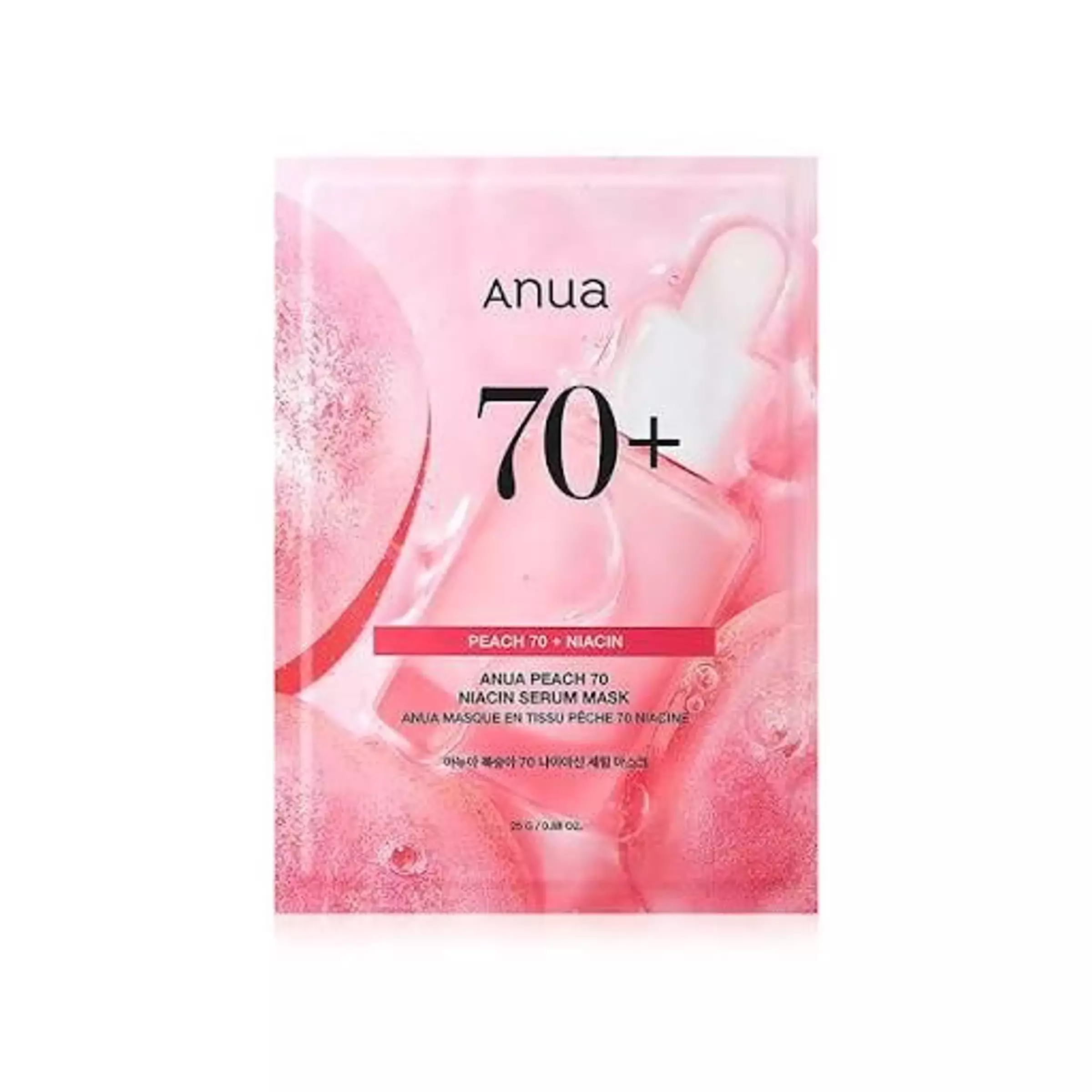 Освітлювальна маска з персиком та ніацинамідом Anua Peach 70 Niacin Serum Mask, 25 g