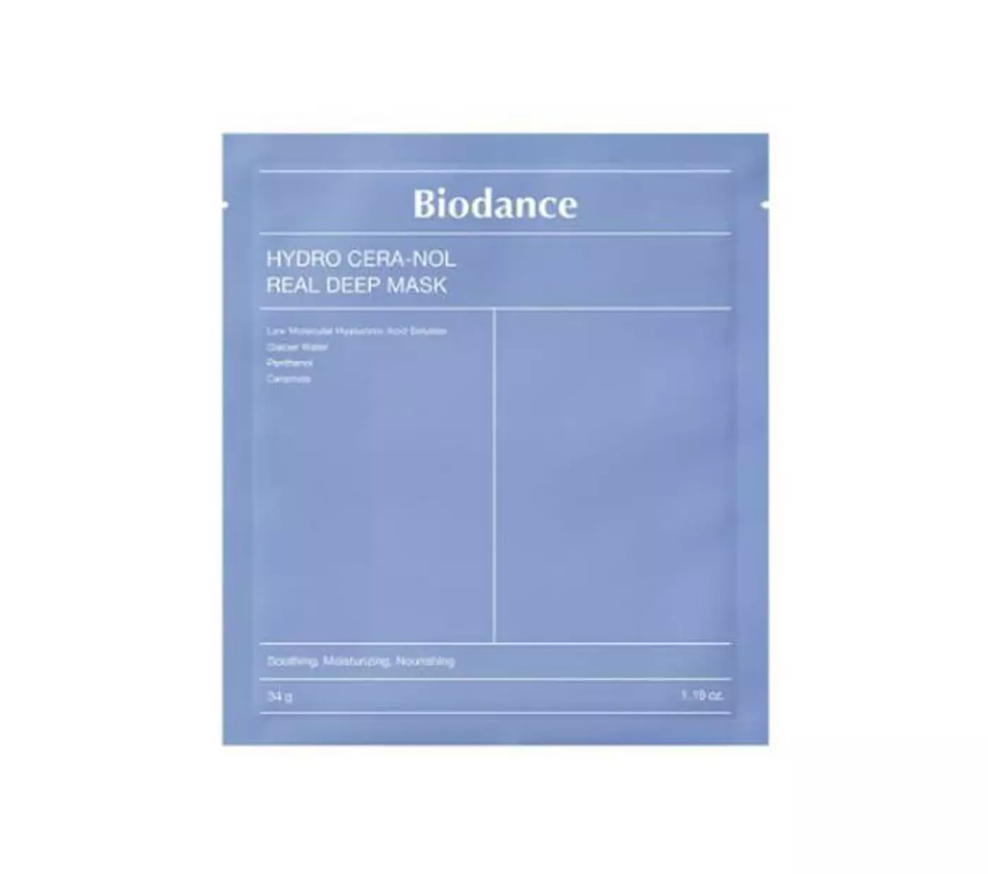Гідрогелева маска з керамідами та пантенолом Biodance Hydro Cera-Nol Real Deep Sheet Mask 34g (1 шт.)