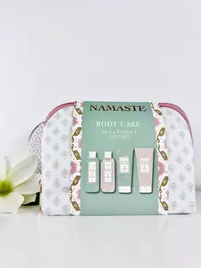 Подарунковий набір для тіла NAMASTE (4 одиниці), з ароматом лілії та ванілі.