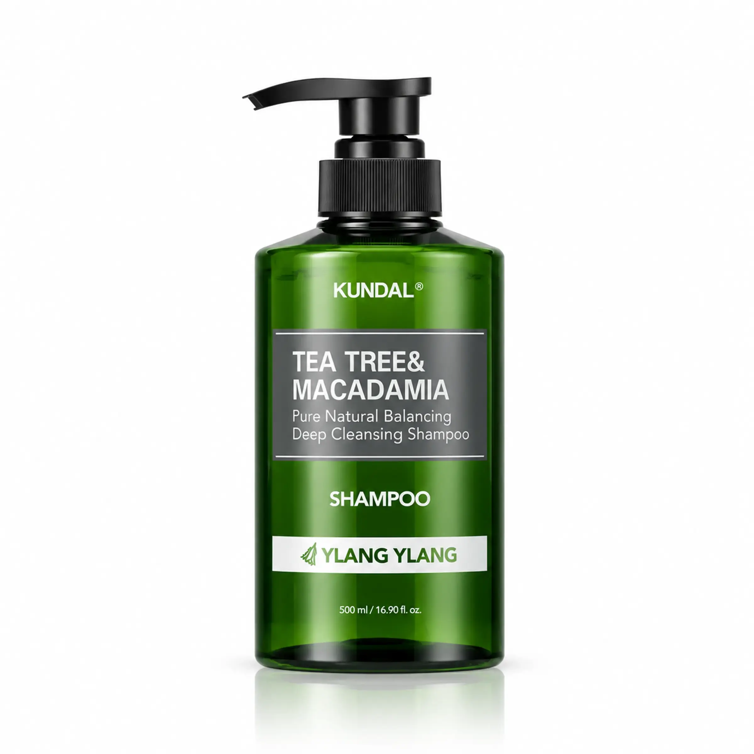 Балансуючий шампунь для жирної шкіри голови з чайним деревом KUNDAL Tea Tree & Macadamia Deep Cleansing Shampoo Ylang Ylang, 500 мл 