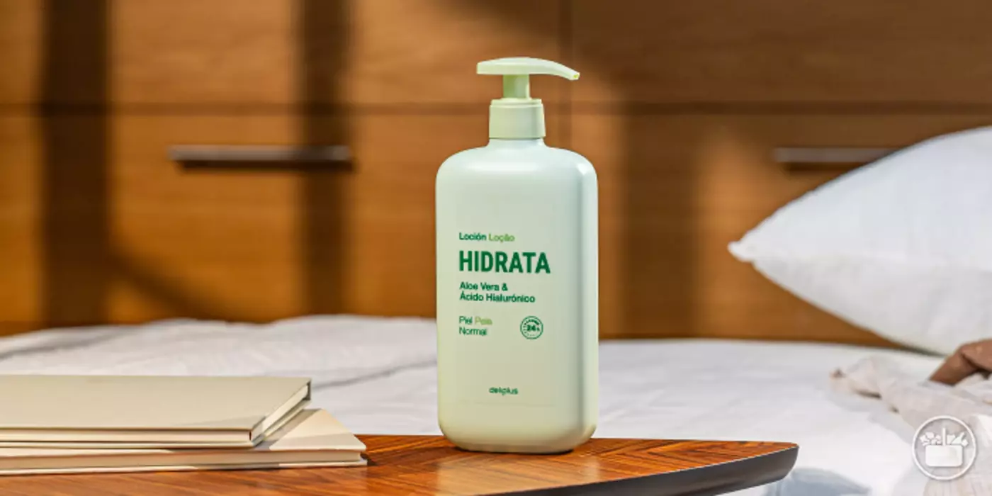 Лосьйон для тіла Deliplus Hidrata для інтенсивного зволоження до 24 годин із 100% соку алоє та гіалуроновою кислотою, 600 мл