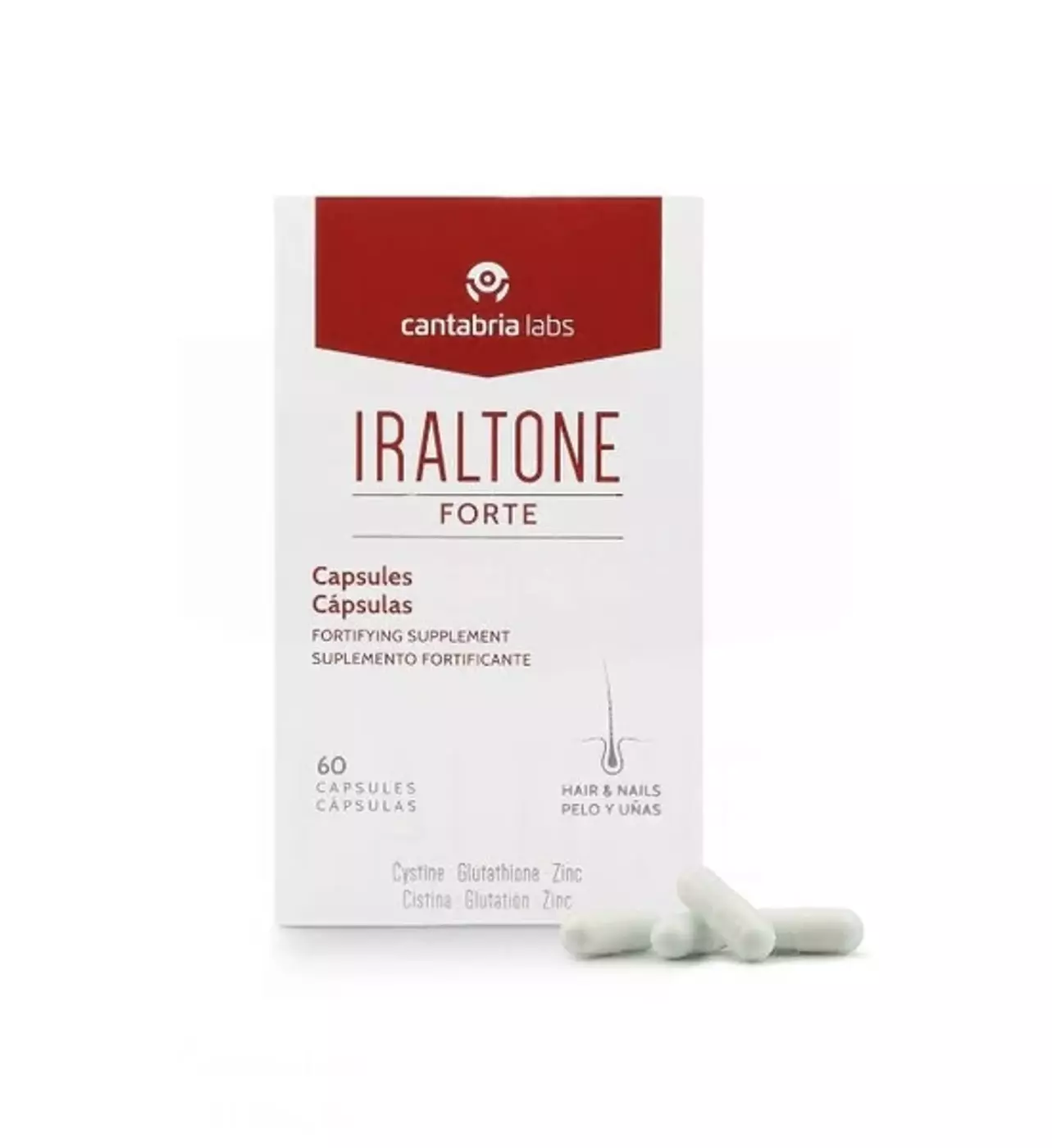 Капсули для зміцнення волосся та нігтів Cantabria Labs Iraltone Forte Capsules, 60 шт