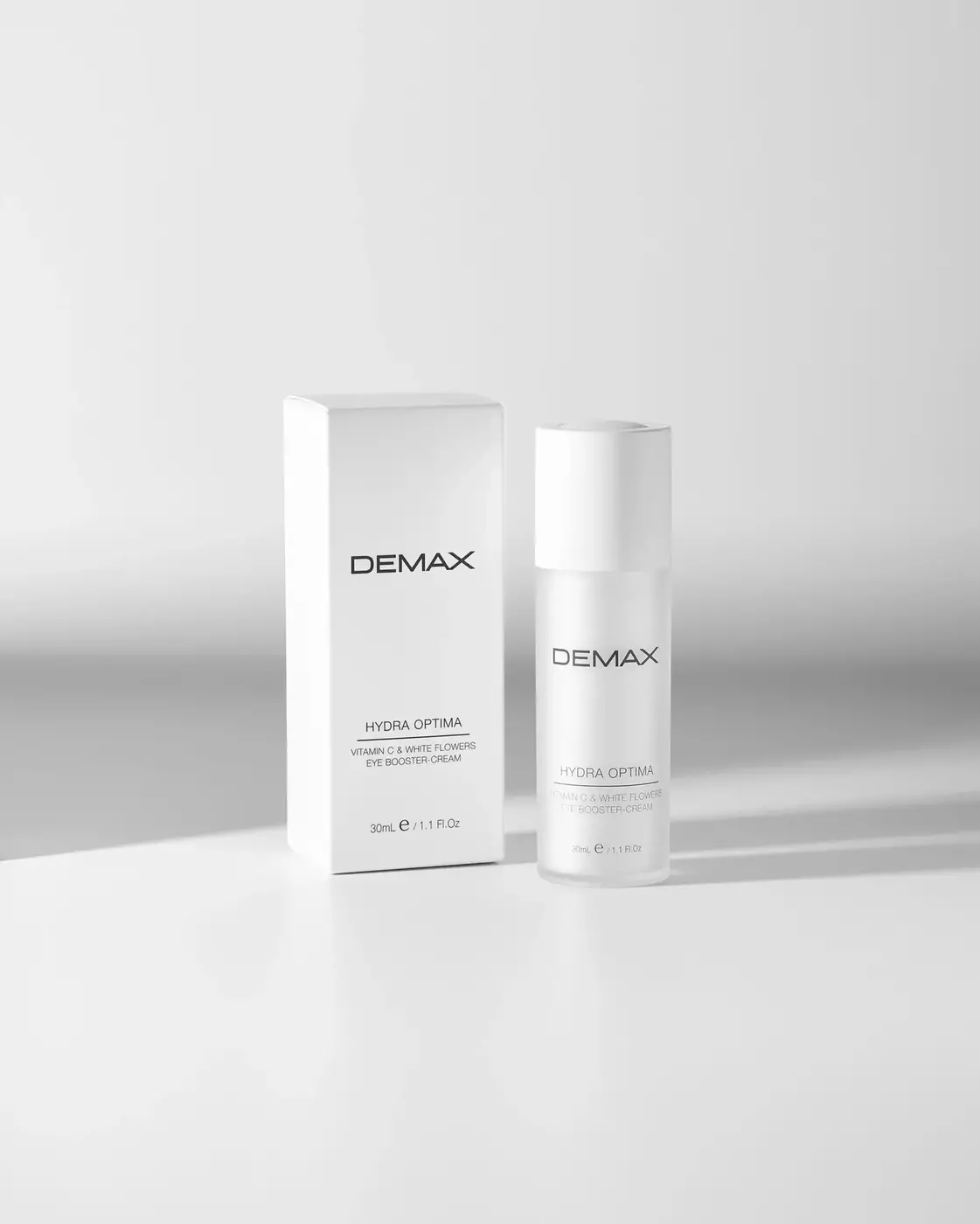 Зволожуючий крем-філер під очі з вітаміном С DEMAX HYDRA OPTIMA VITAL EYE BOOSTER CREAM C & WHITE FLOWERS, 15 ml