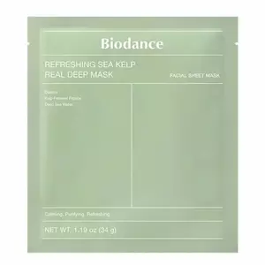 Нічна гідрогелева маска для обличчя з морськими водоростями Biodance Refreshing Sea Kelp Real Deep Mask, 34 г, 1 шт.