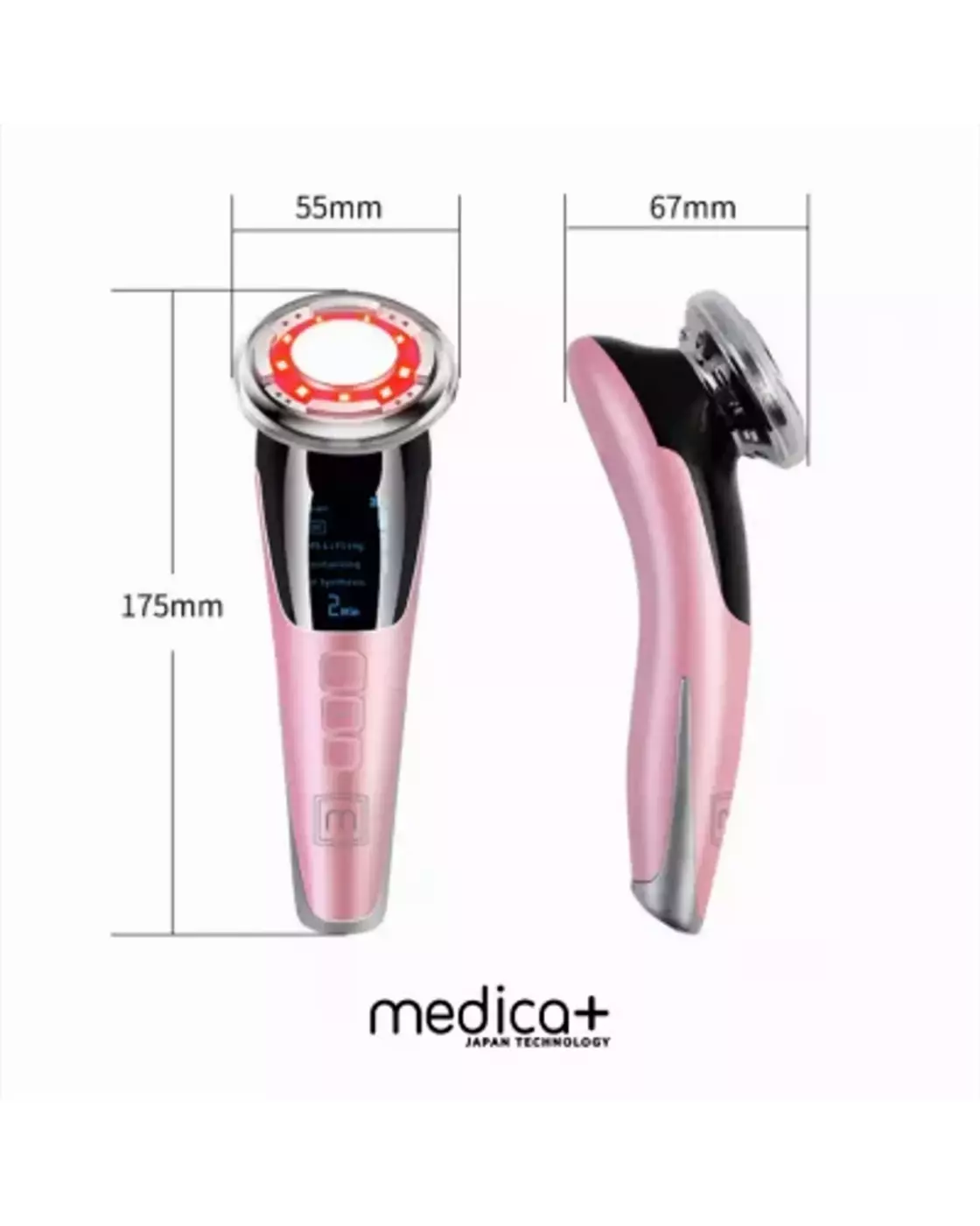 МІКРОСТРУМОВИЙ RF ЛІФТИНГ-МАСАЖЕР ДЛЯ ОБЛИЧЧЯ MEDICA+ SKIN LIFTING 7.0 PINK ЯПОНІЯ (EMS+LED)