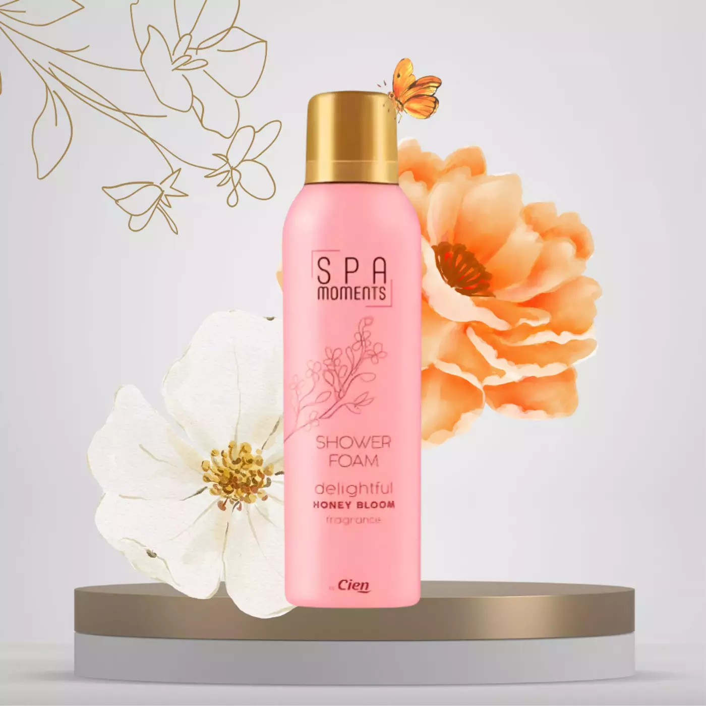 Гель-піна для душу Cien Spa Moments Shower Foam Honey Bloom з ароматом вишні та рисового молока, 200 ml