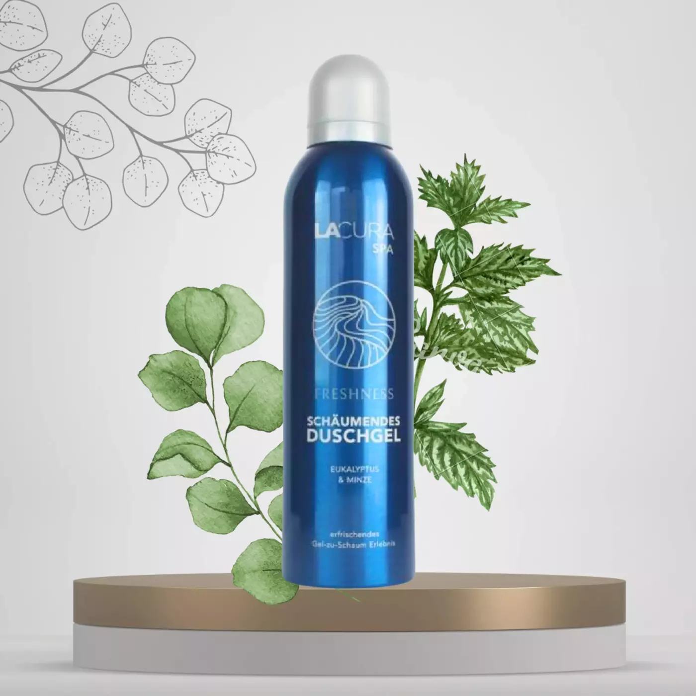 Гель-піна для душу з освіжаючим ароматом евкаліпту та мʼяти Lacura Spa Freshness Foaming Showergel Eucaliptus & Mint, 200 мл