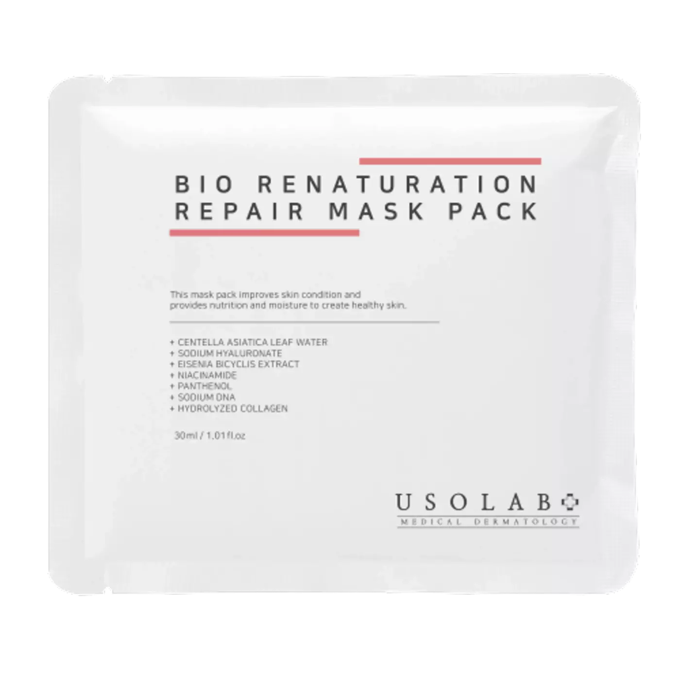 Відновлююча, заспокійлива та омолоджуюча маска Usolab Bio Renaturation Repair Mask, 30 мл