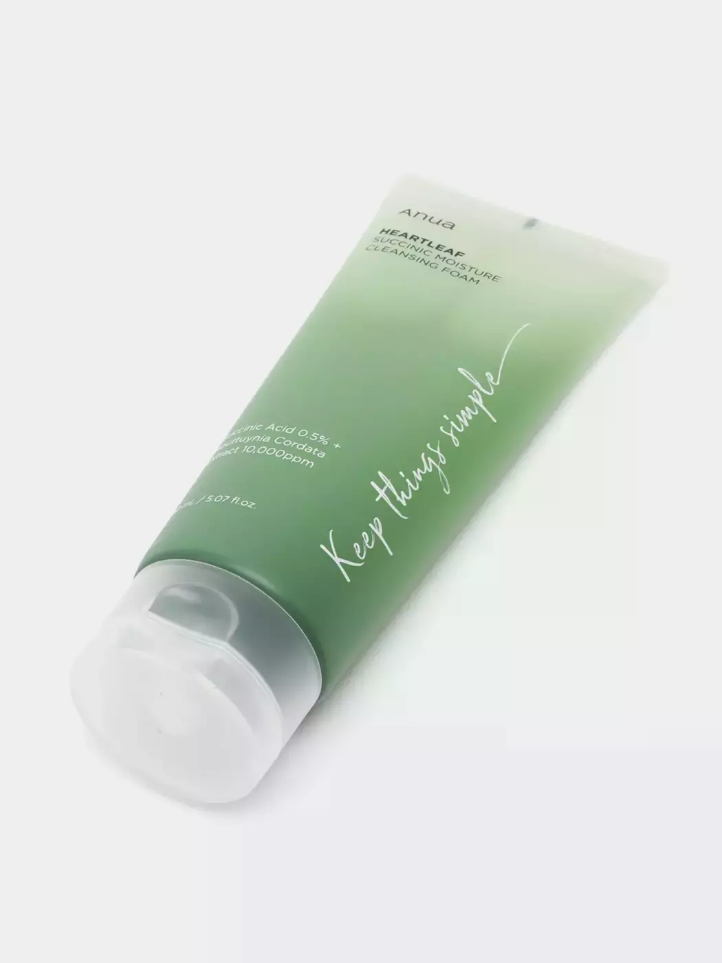 Заспокійлива пінка для вмивання з екстрактом хауттюйнії ANUA Heartleaf Succinic Moisture Cleansing Foam, 150 мл