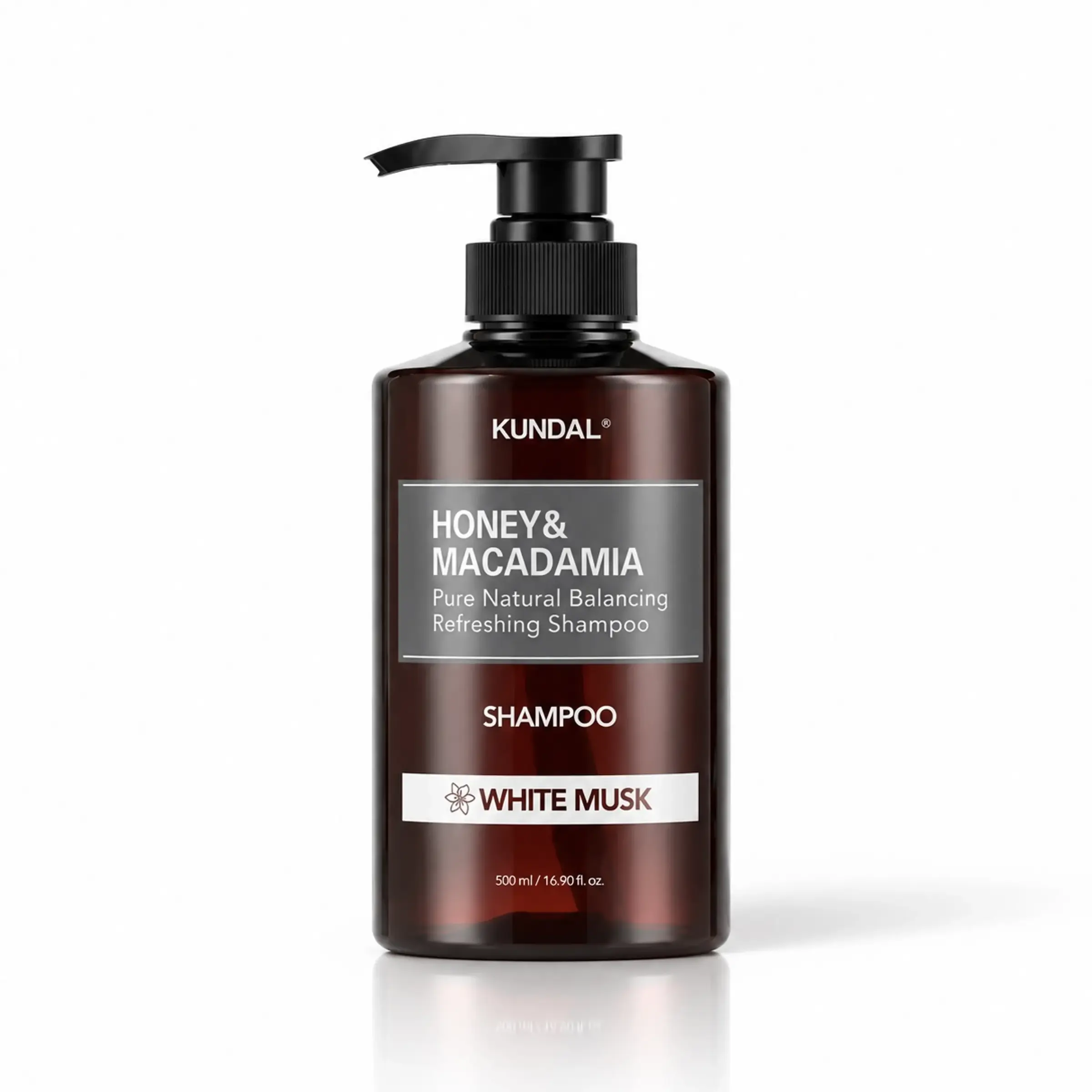 Відновлювальний шампунь з медом і макадамією KUNDAL Honey & Macadamia Nature Shampoo White Musk, 500 мл 