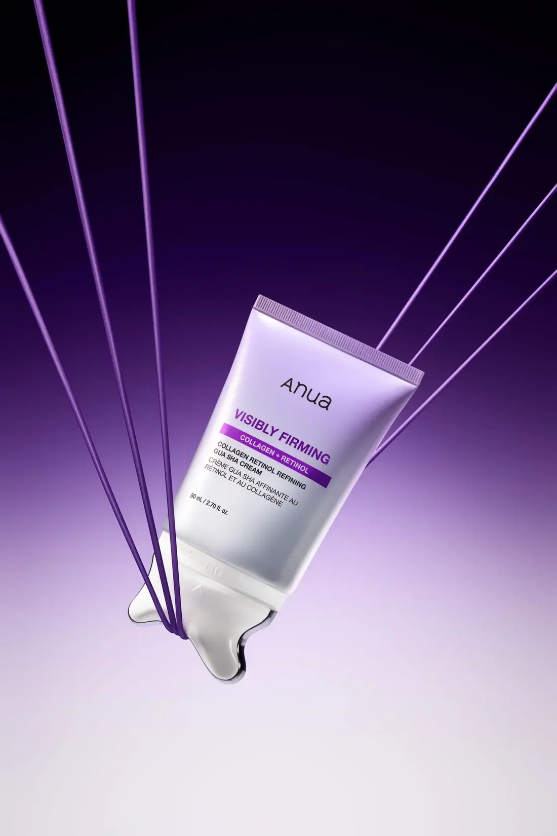 Антивіковий крем-масажер для шиї та декольте з колагеном і ретинолом Anua Collagen Retinol Refining Gua Sha Cream, 80 мл 