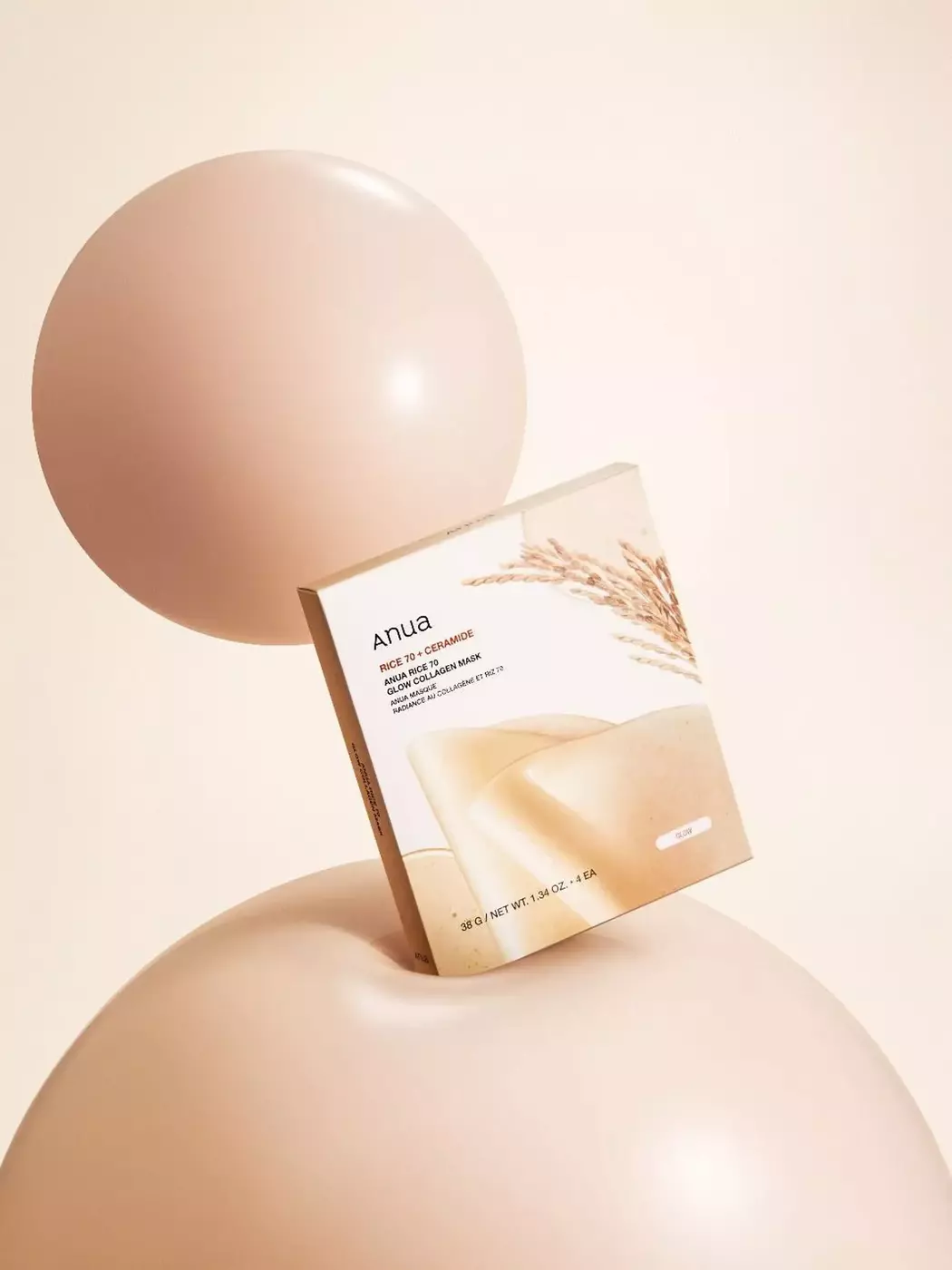 Колагенова маска для сяйва шкіри обличчя ANUA Rice 70 Glow Collagen Mask, 34 g