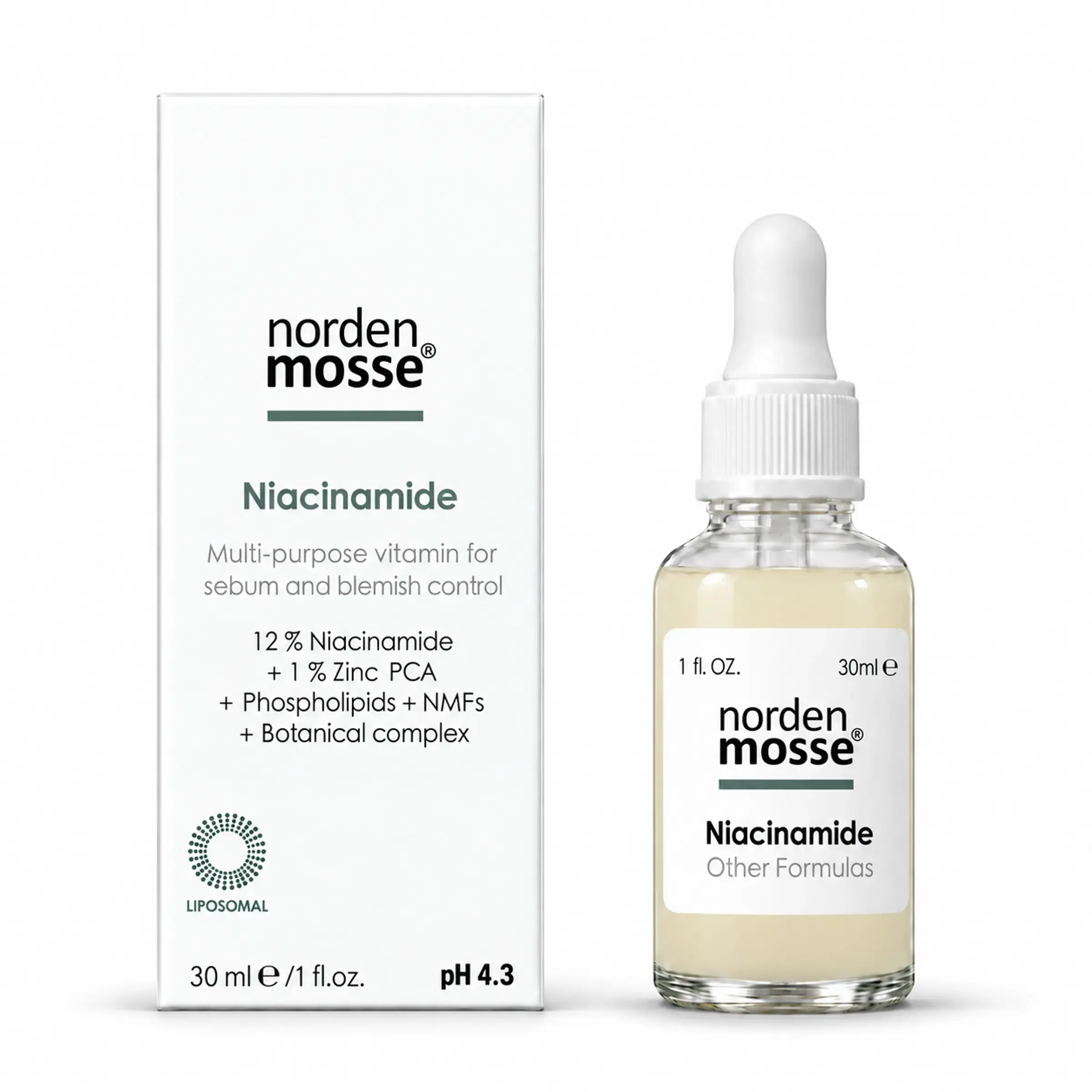 Серум для обличчя з ніацинамідом та цинком Norden Mosse Niacinamide, 30 мл