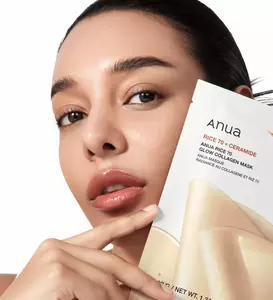 Колагенова маска для сяйва шкіри обличчя ANUA Rice 70 Glow Collagen Mask, 34 g