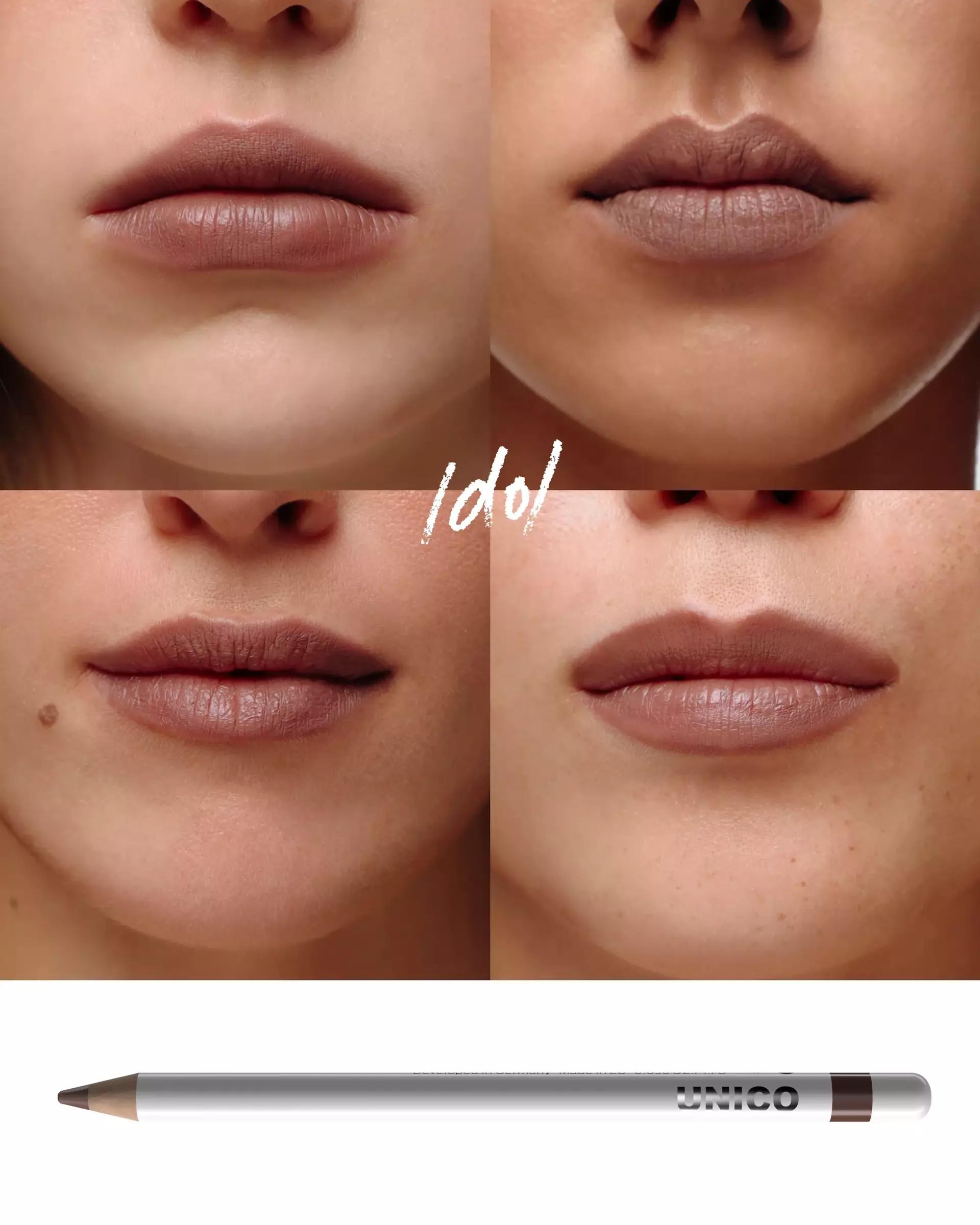 Високопігментований олівець для губ UNICO LIP PENCIL with peptides IDOL