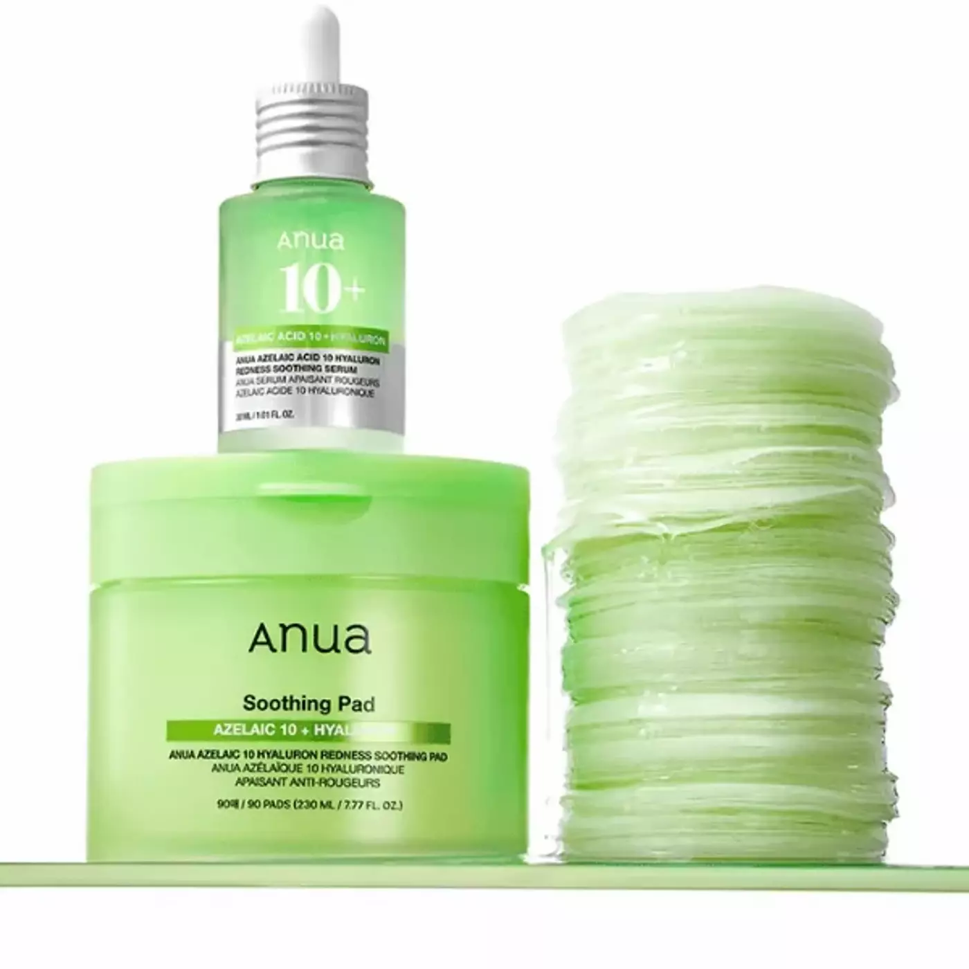 Тонер-пади проти почервонінь з азелаїновою кислотою Anua Azelaic 10 Hyaluron Redness Soothing Pad 90 шт