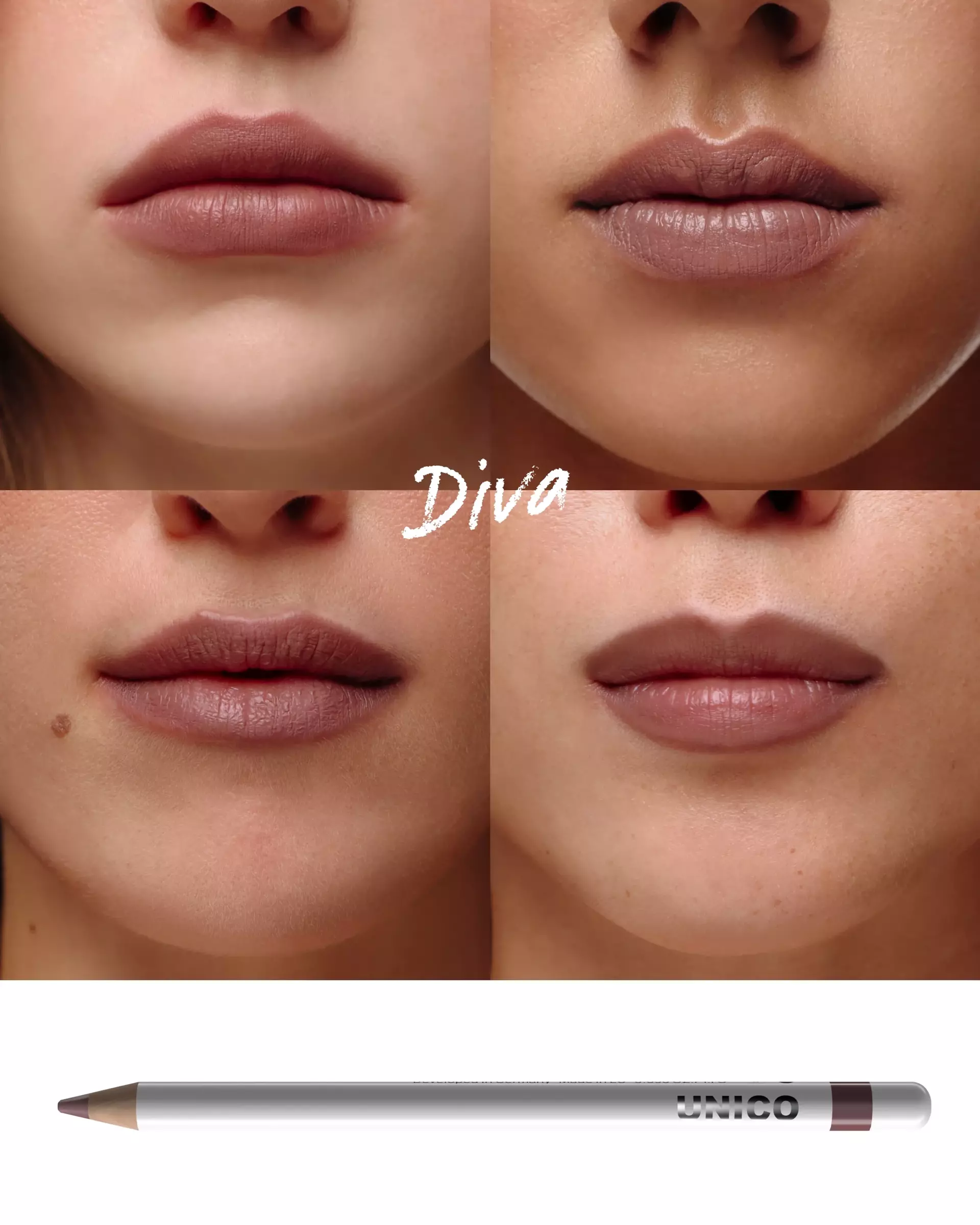Високопігментований олівець для губ UNICO LIP PENCIL with peptides DIVА