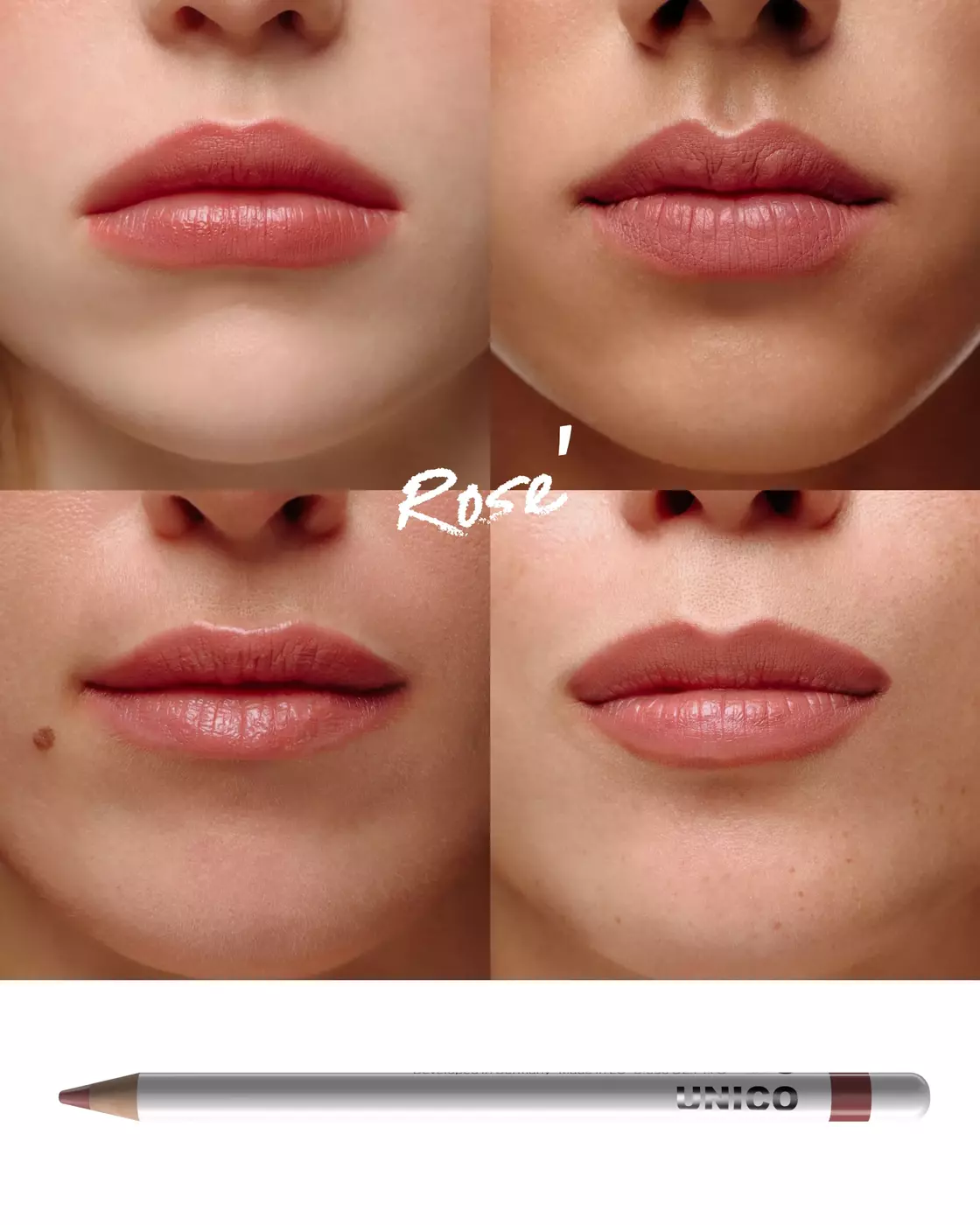 Високопігментований олівець для губ UNICO LIP PENCIL with peptides ROSÉ