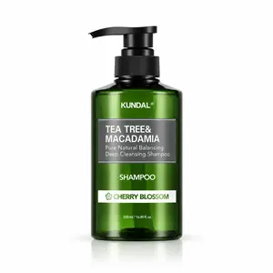 Балансуючий шампунь для жирної шкіри голови з чайним деревом KUNDAL Tea Tree & Macadamia Deep Cleansing Shampoo Cherry Blossom, 500 мл