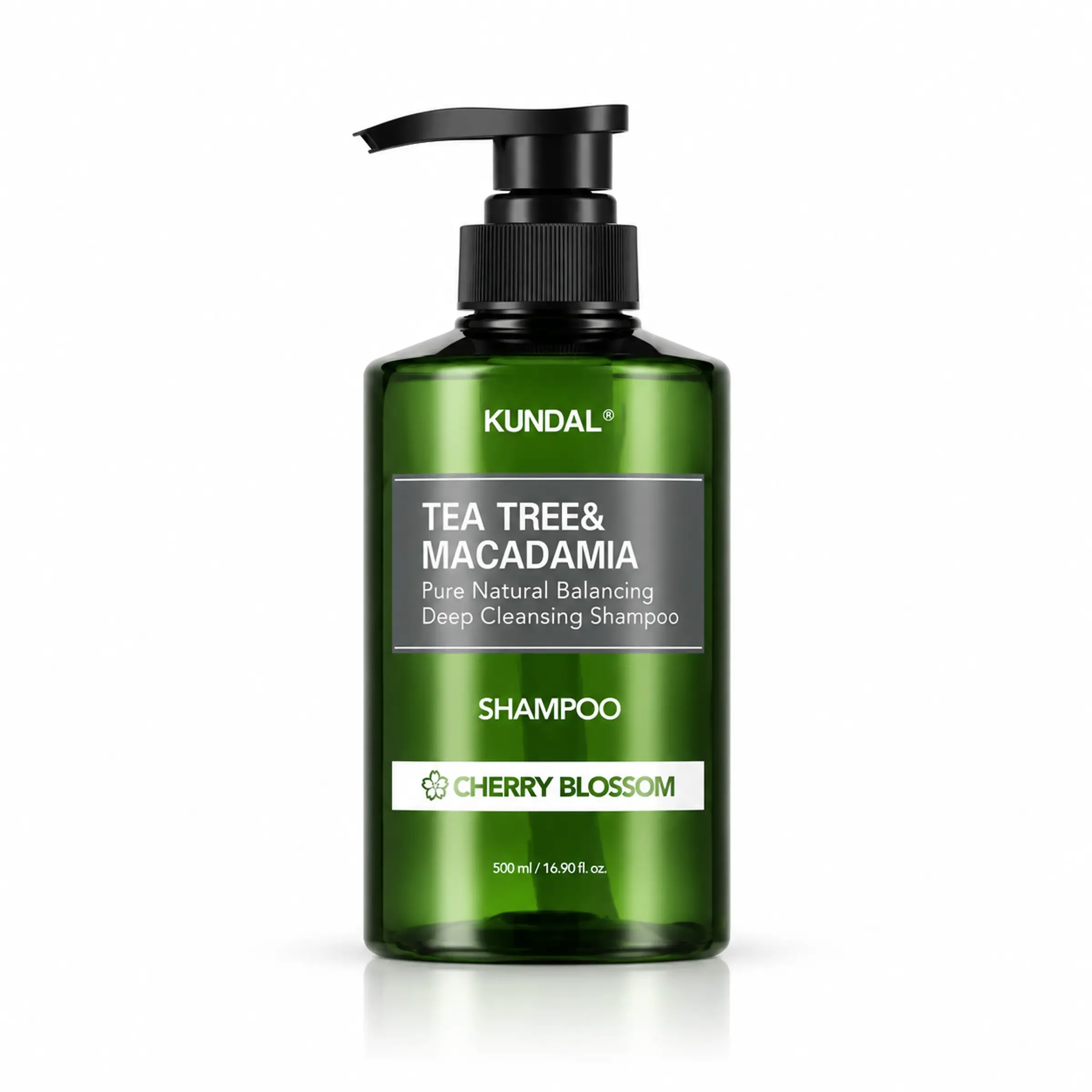 Балансуючий шампунь для жирної шкіри голови з чайним деревом KUNDAL Tea Tree & Macadamia Deep Cleansing Shampoo Cherry Blossom, 500 мл