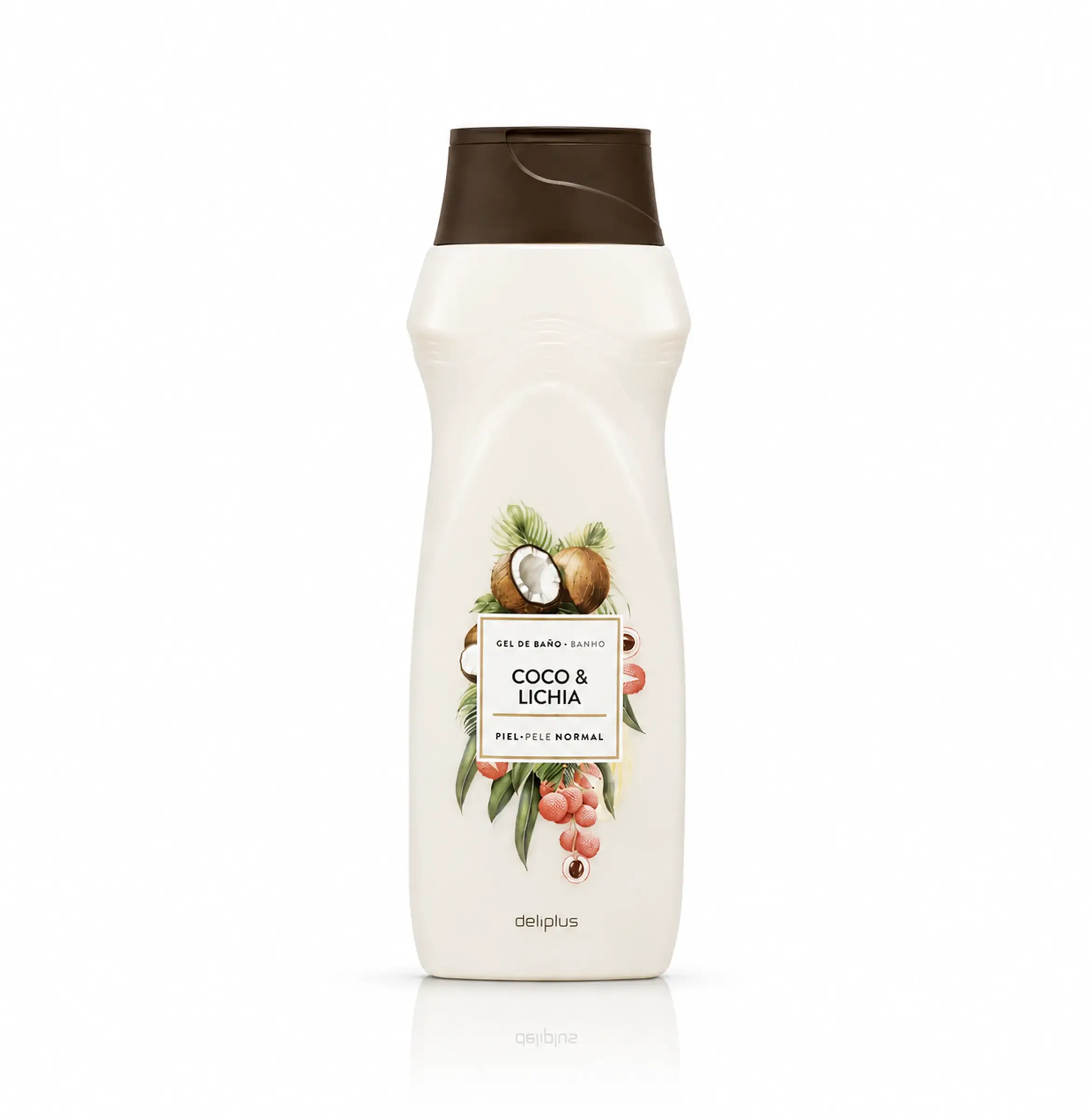 Гель для душу з кокосом та лічі для нормальної шкіри Deliplus Gel de Baño Coco & Lichia, 750 мл 