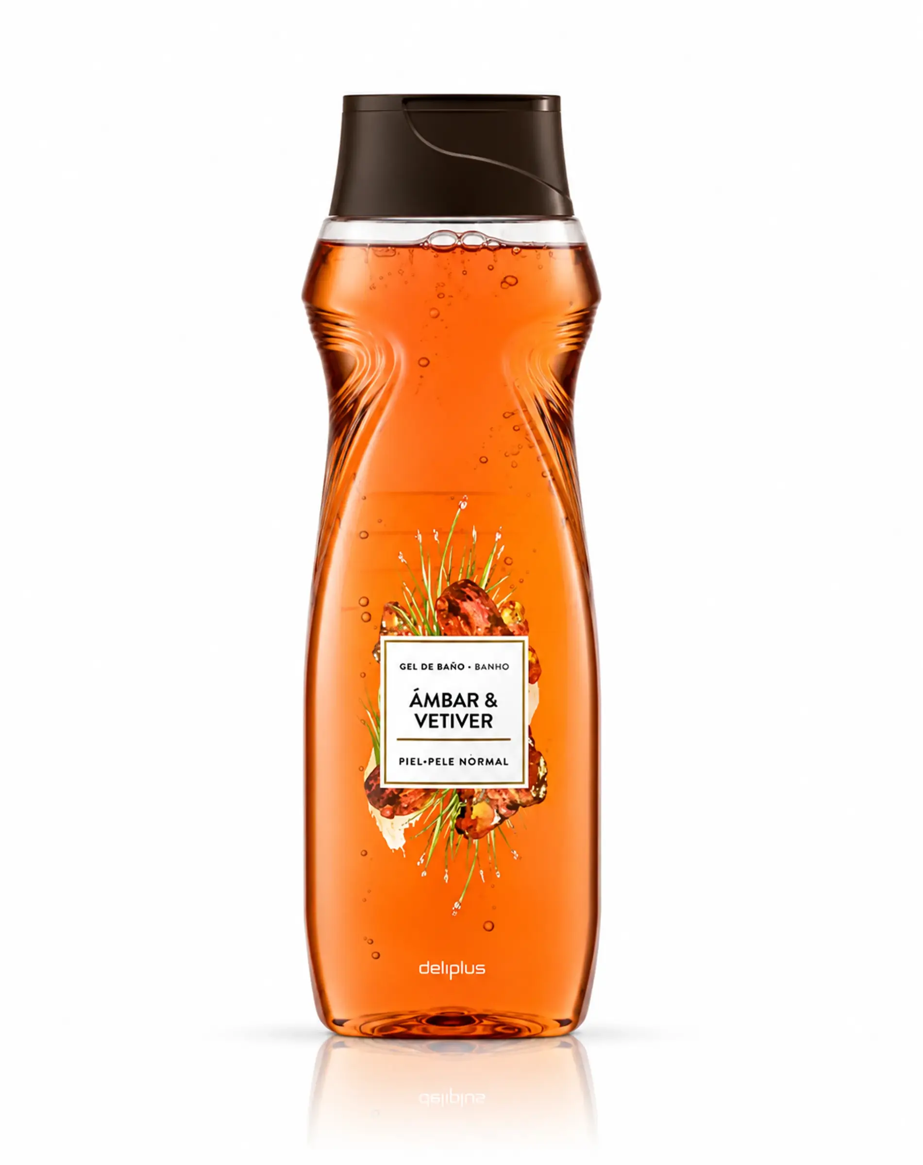 Гель для душу з деревно-мускусним ароматом унісекс Deliplus Ambar & Vetiver, 750 ml
