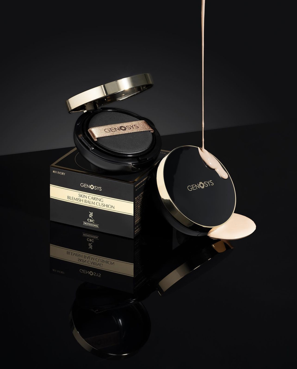 GENOSYS SKIN CARING BLEMISH BALM CUSHION (CBC) SPF50 Бальзам-кушон для догляду за шкірою  3-в-1 з ефектом glass-skin