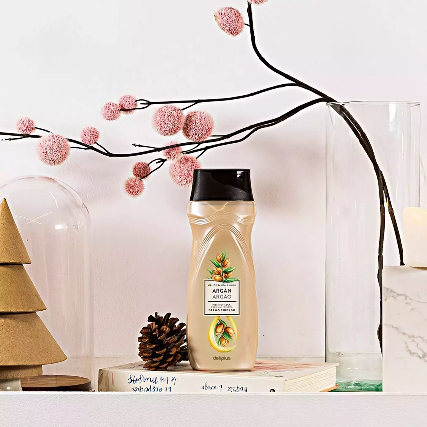 Живильний гель для душу з олією аргани DELIPLUS Gel De Banho Argan, 500 ml