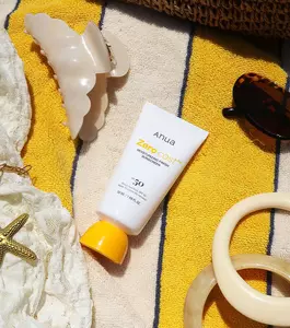 Зволожуючий сонцезахисний крем без білих слідів ANUA Zero-cast Moisturizing Finish Sunscreen, 50 ml 