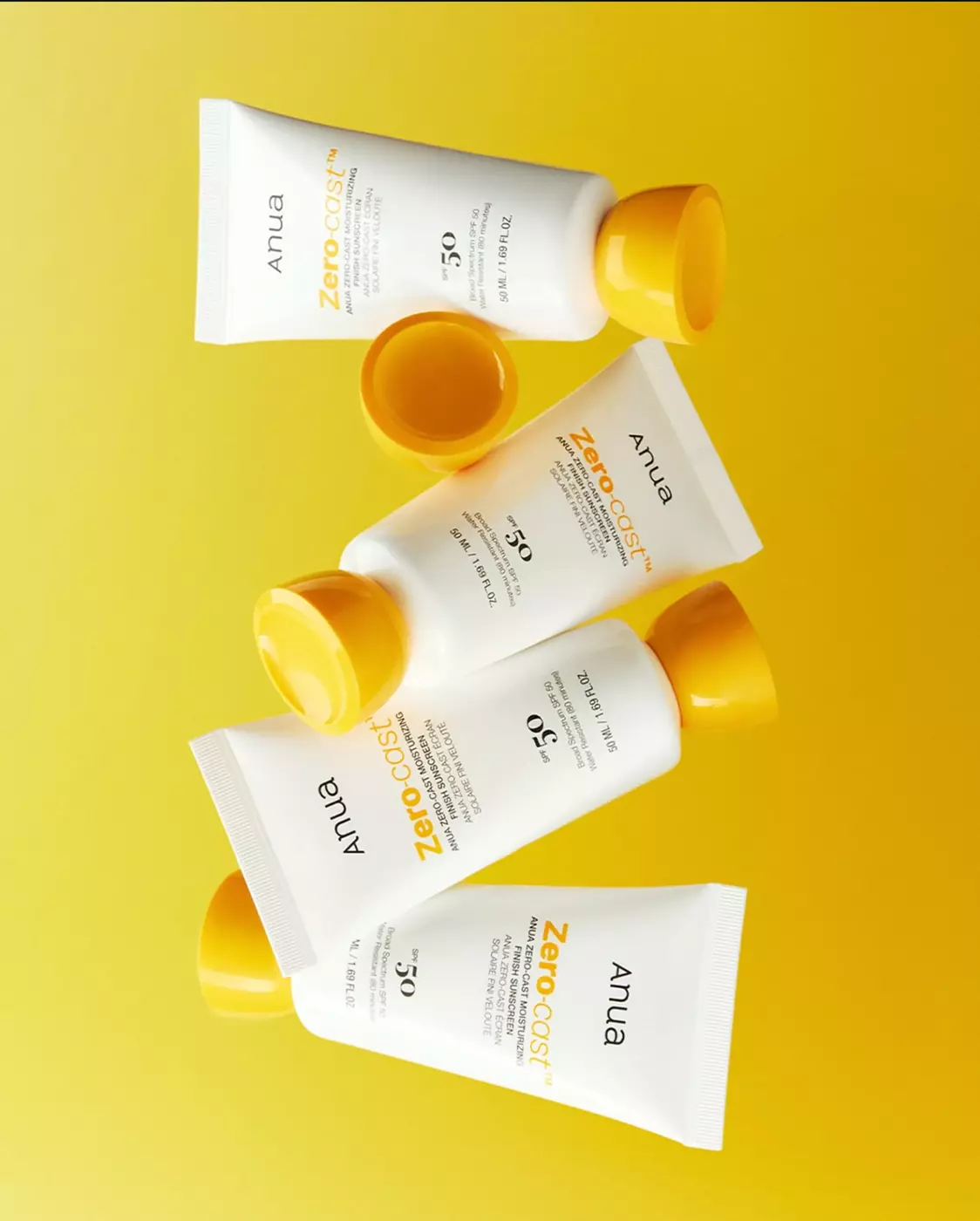 Зволожуючий сонцезахисний крем без білих слідів ANUA Zero-cast Moisturizing Finish Sunscreen, 50 ml 
